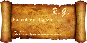 Rozenbaum Győző névjegykártya